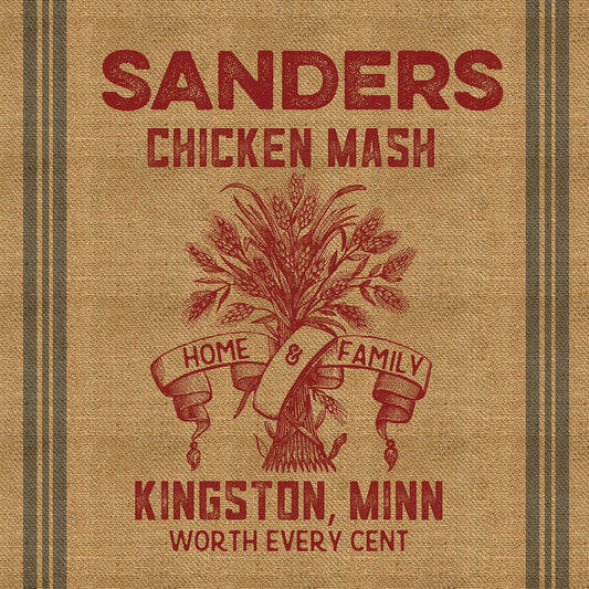 Chicken Mash Feed Sack Canvas Print