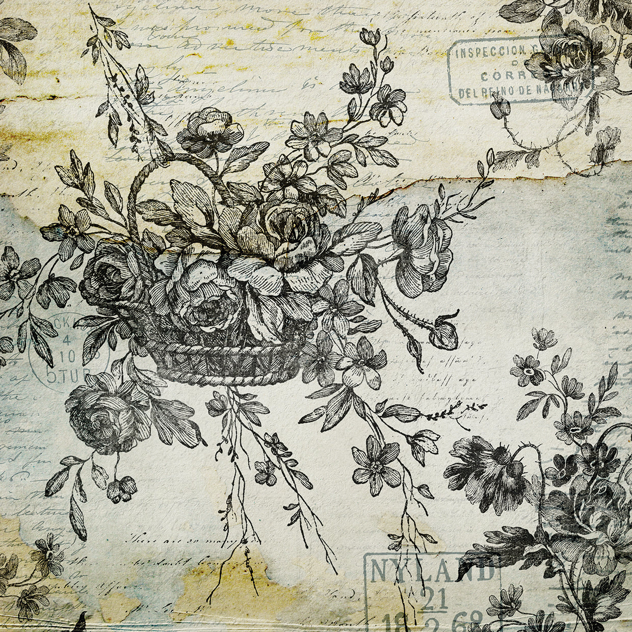 BW Flowers Grunge Three