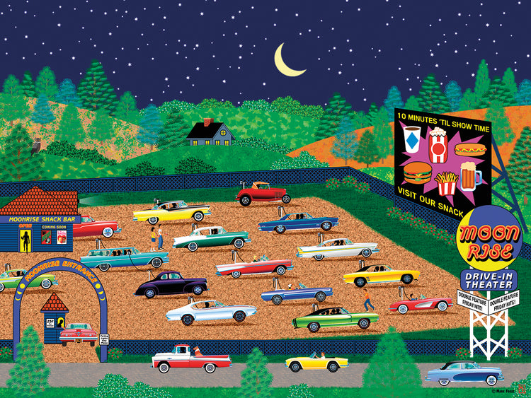 Cuadros en Lienzo Moonrise Drive-In
