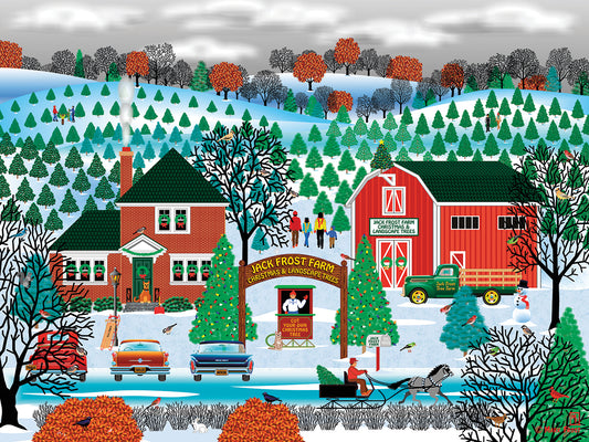 Jack Frost Christmas Tree Farm Canvas Prints