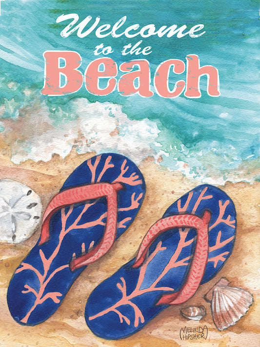 Flipflops and Seashells Welcome Beach Canvas Print