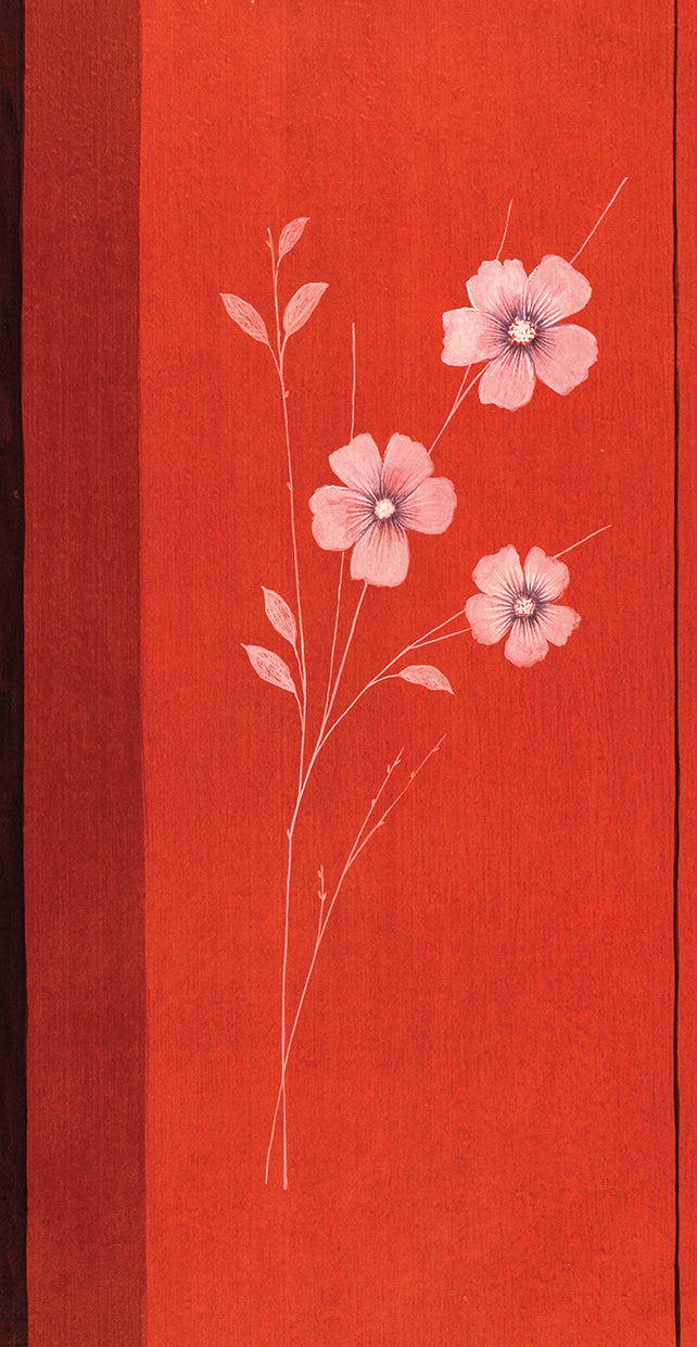 White Flowers on Red Background # 2