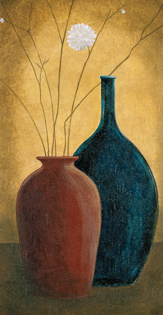Brown and Blue Vases Canvas Print
