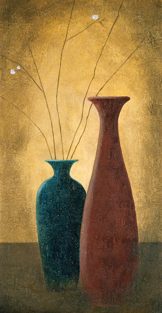 Brown and Blue Vases # 2 Canvas Print