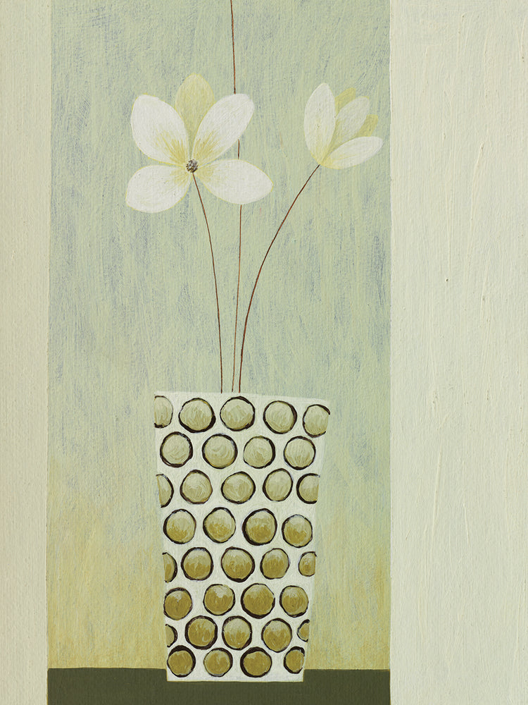 Dotted Vase with white Flowers # 3