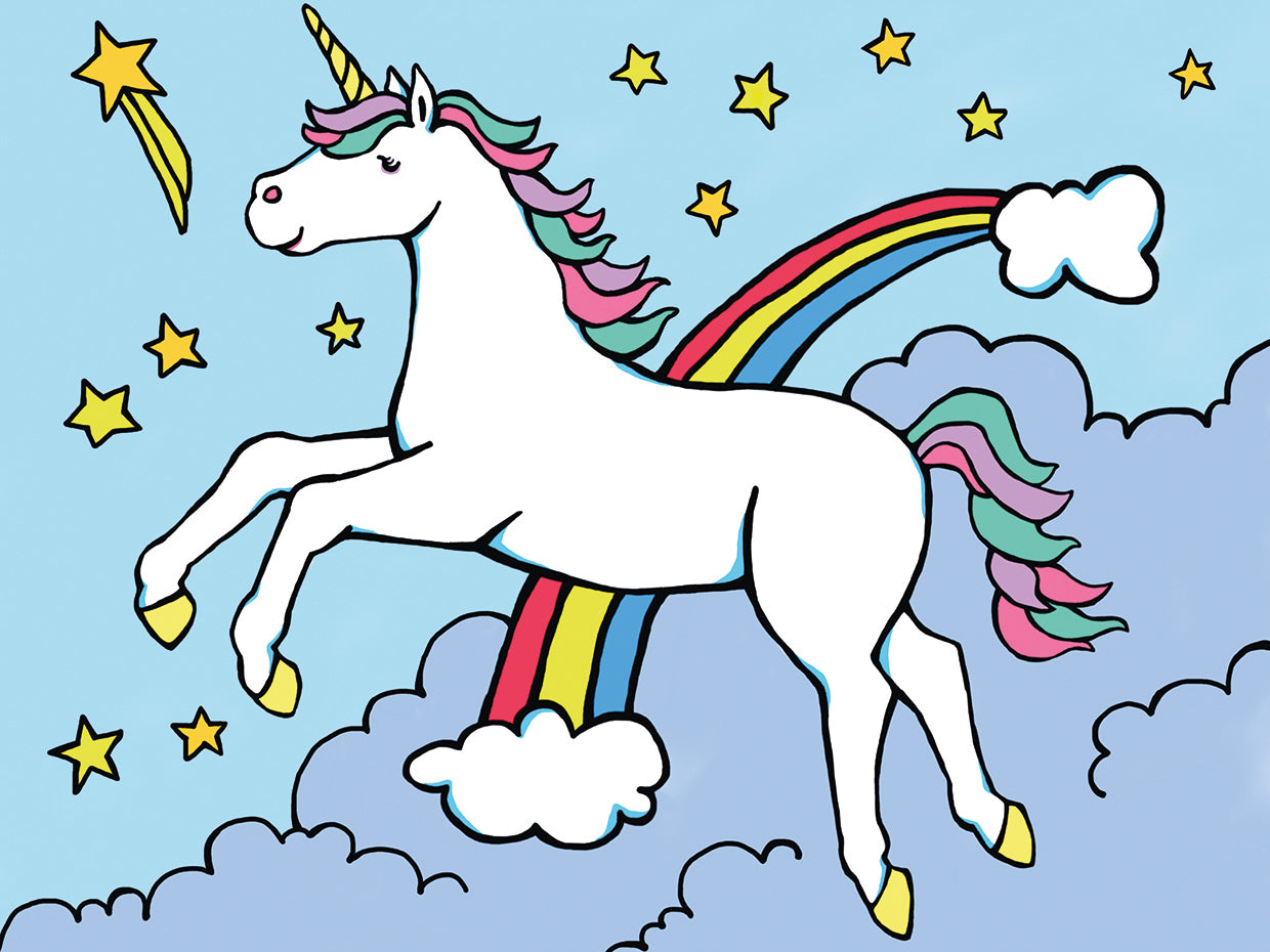 Unicorn Galope Rainbow Digital 1 Arte de la lona
