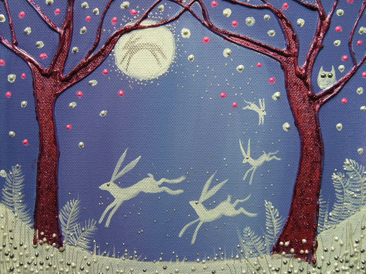 Dance Of The Moon Hares Canvas Art