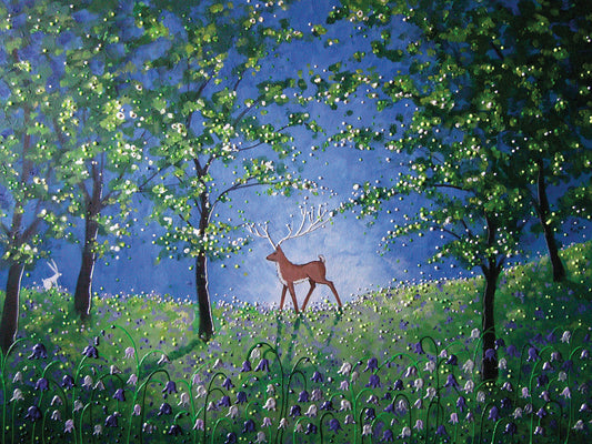 Evening In The Bluebell Wood Canvas Art