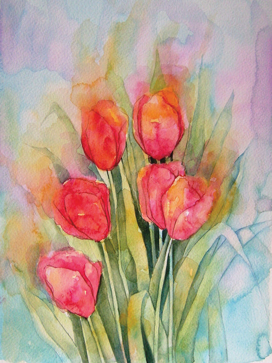 Vibrant Tulips Canvas Art