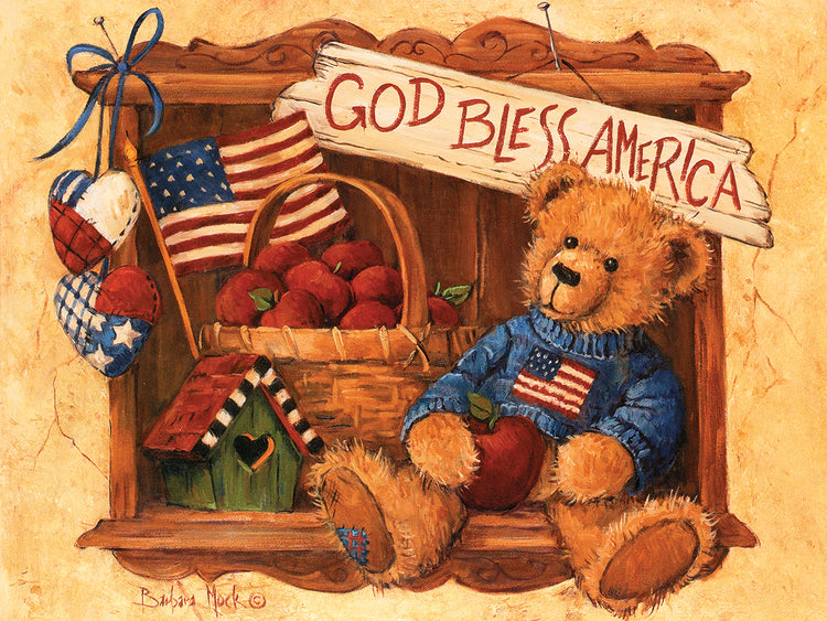 Dios bendiga a América Teddy Canvas Art
