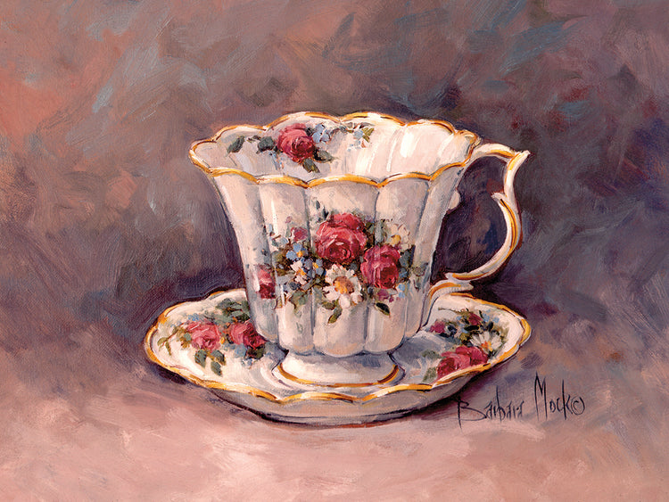 Arte de la lona de la taza de té de Rose Nosegay