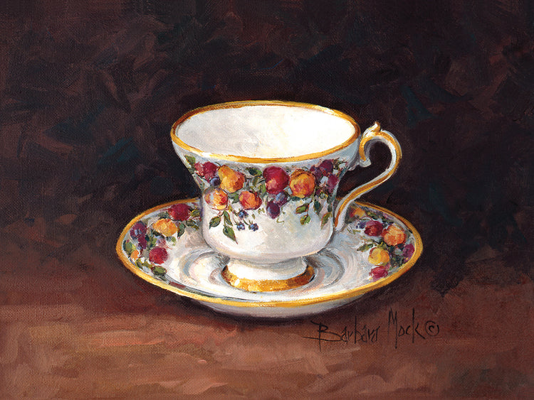 Mini arte de la lona de la taza de té de la fruta