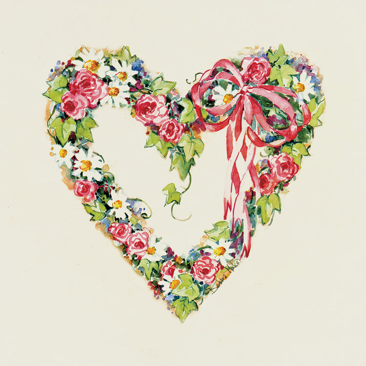 Arte de la lona de la corona del corazón de la cinta azul