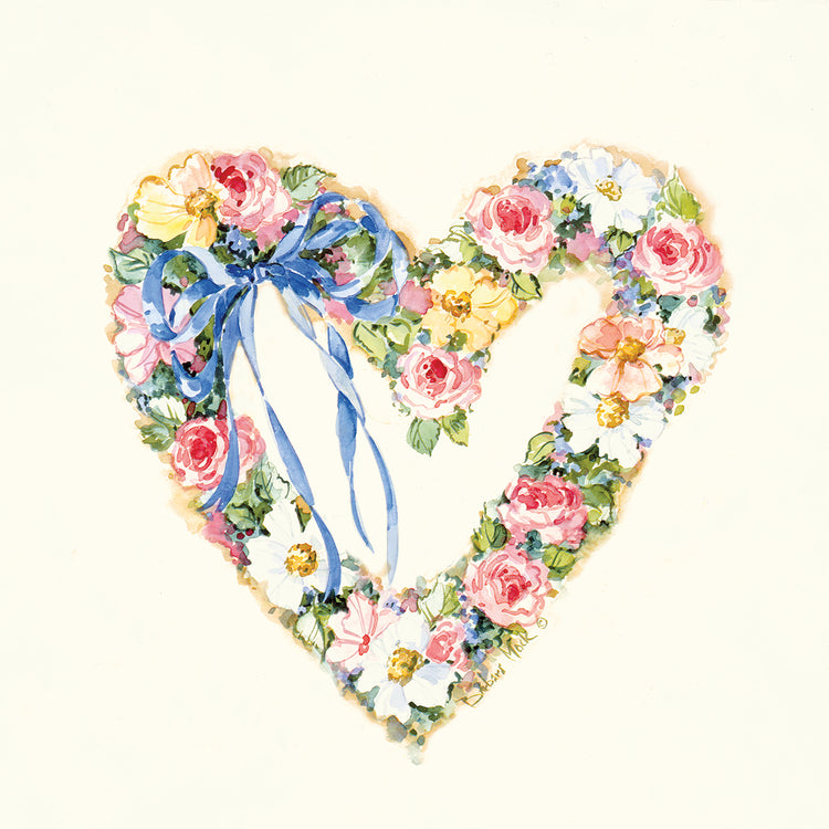 Arte de la lona de la corona del corazón de la cinta rosada