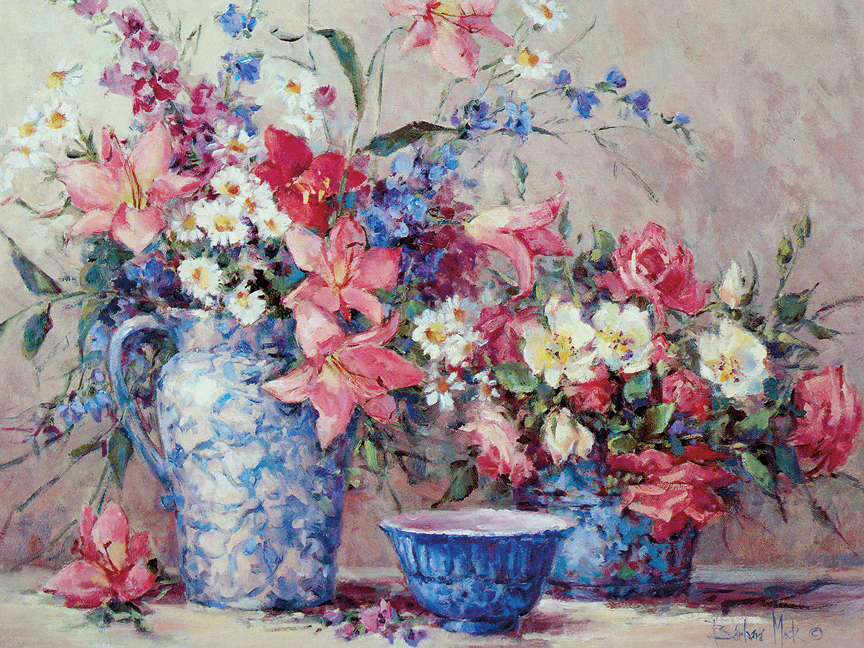Flowers and Blue Porcelain