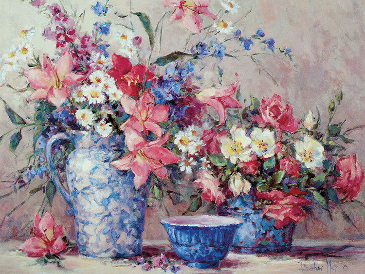 Flowers and Blue Porcelain