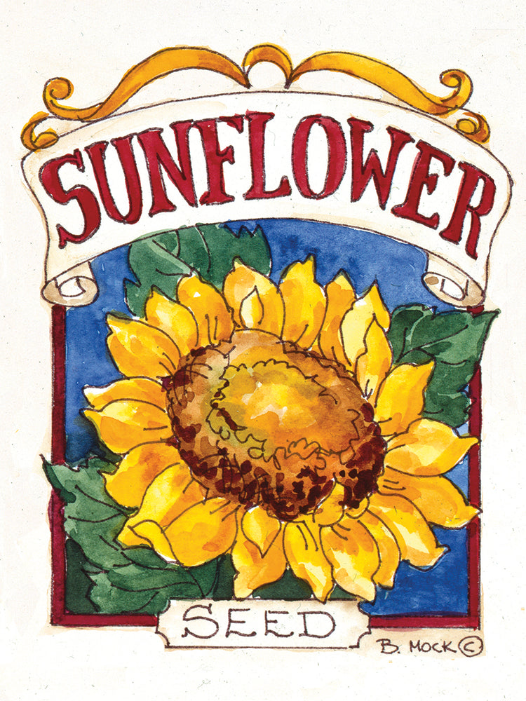 Arte de lienzo de paquete de semillas de girasol