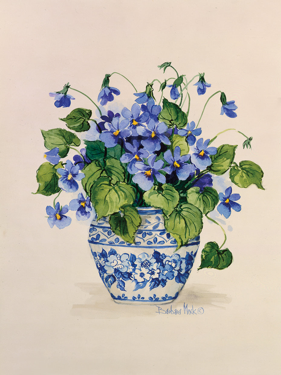 Blue and White Porcelain Violets