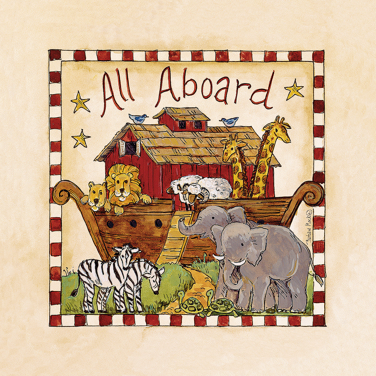 Todos a bordo arte de la lona