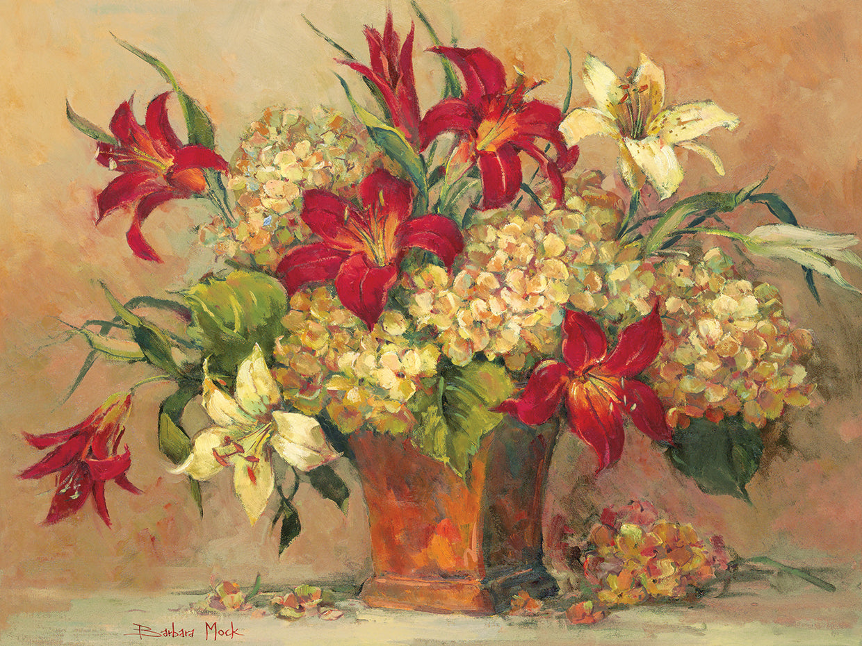 Lienzo de lirios de otoño