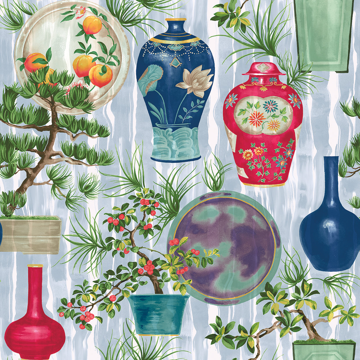 Japanese Vases Srokes Multi
