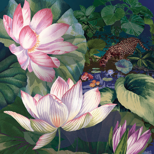 Jaguar Lily Pond Canvas Art