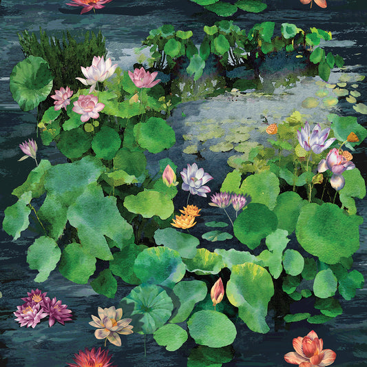 Arcadian Lily Pond Canvas Art