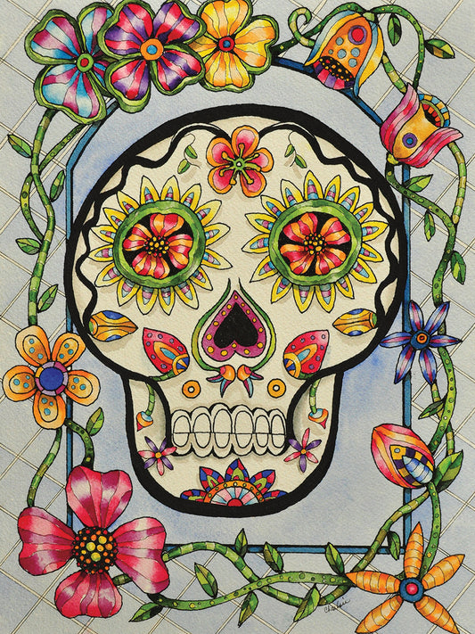 Dia de los Muerton con Flores Canvas Art