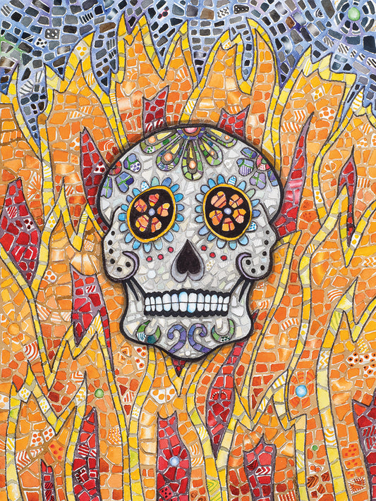 Burning Skull Canvas Art