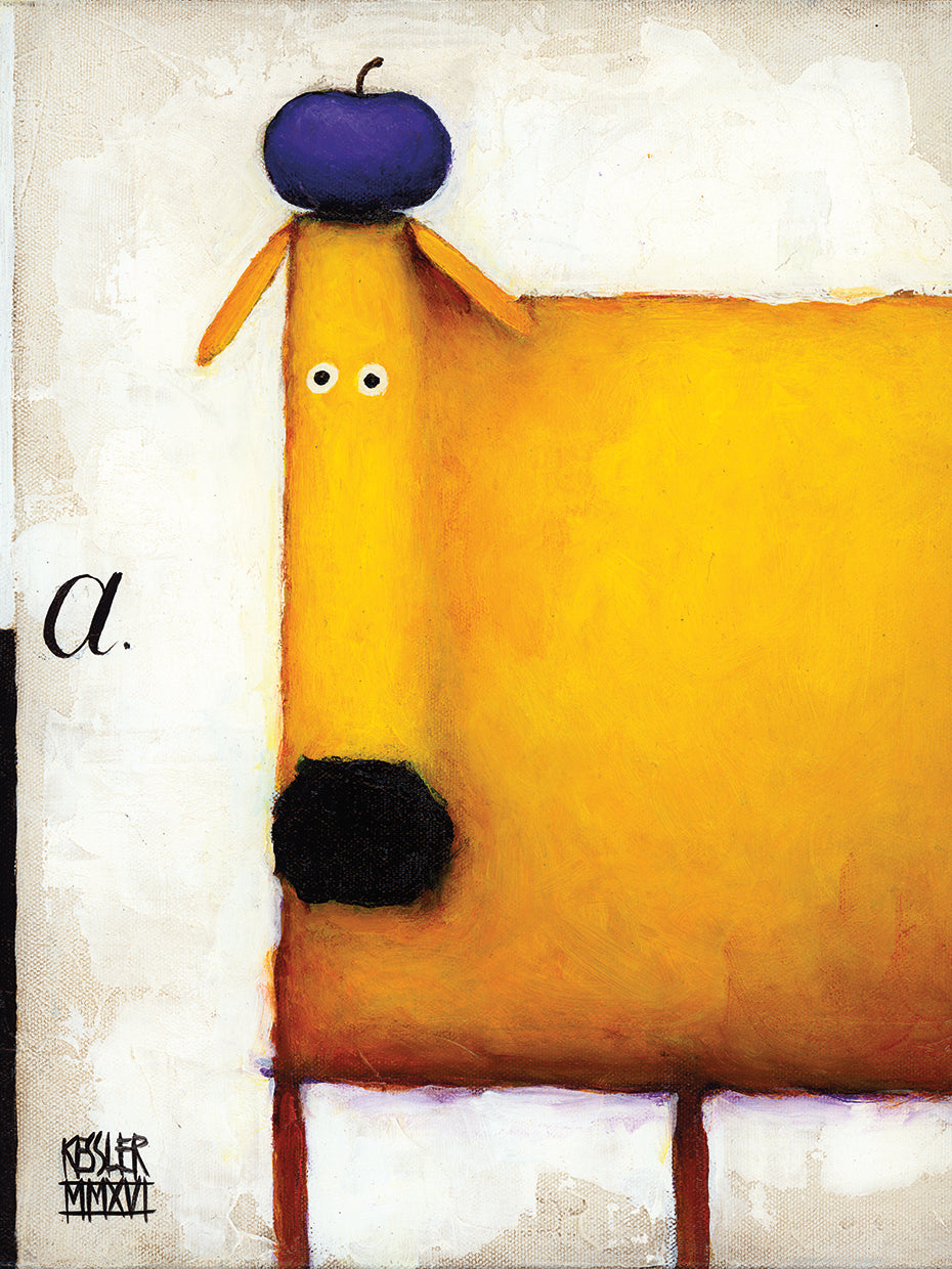 Yellow Dog With Apple