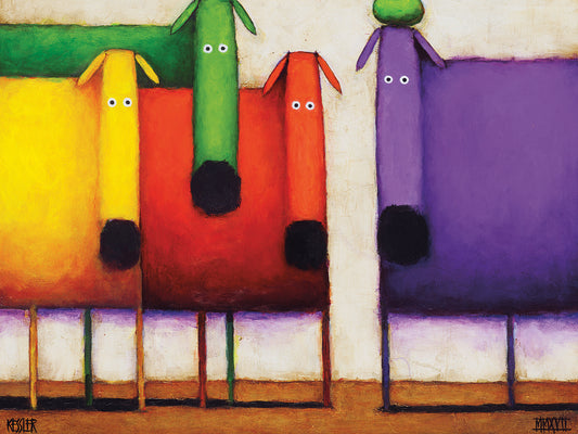 Rainbow Dogs II Canvas Art