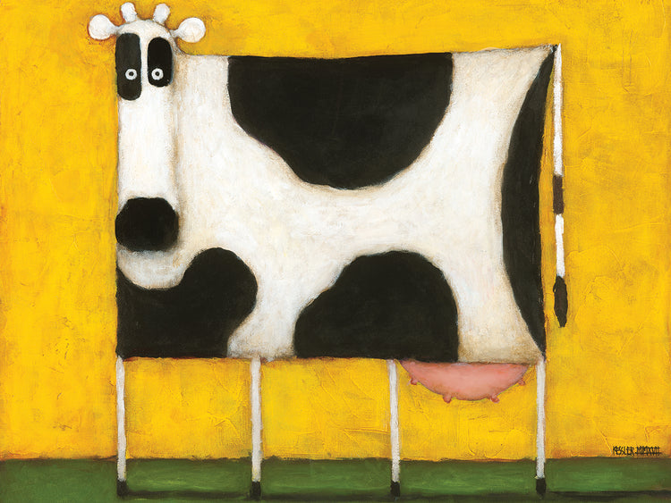 Arte de lienzo de vaca amarilla