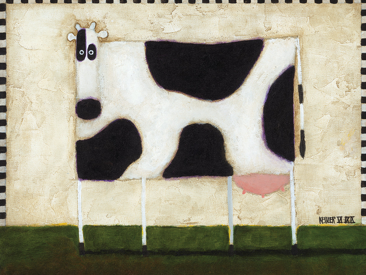 Arte de lienzo de vaca blanca