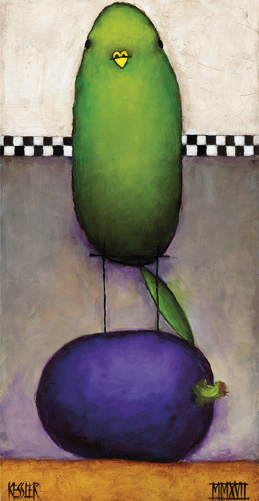 Eggplant Bird Canvas Art
