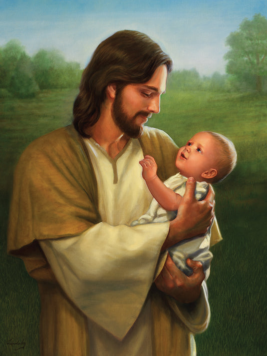 Jesus And Baby Canvas Art
