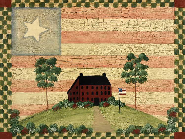 Red House With Flag