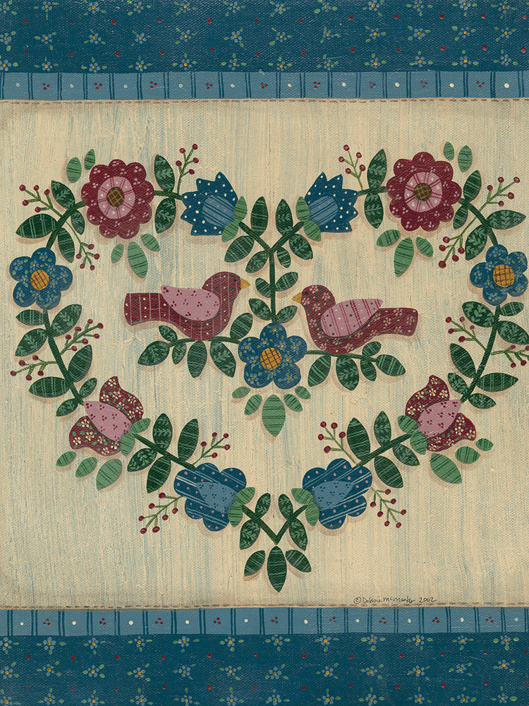 Two Birds With Flowers In A Heart Shape