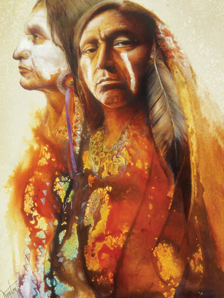 Retrato de un arte de la lona del guerrero