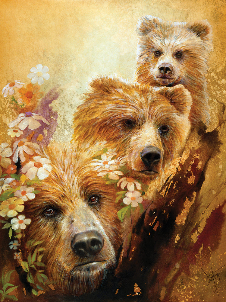 Arte de la lona de los tres osos