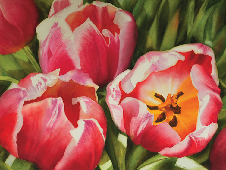 Arte de la lona de los tulipanes