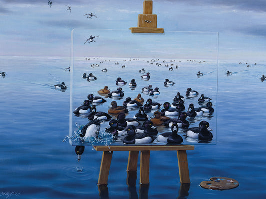Tufted Ducks Canvas Art
