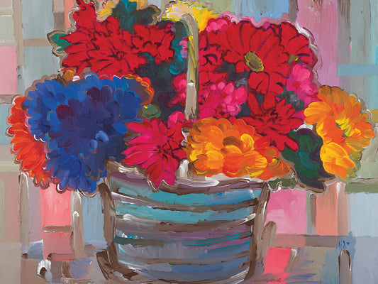 Basket of Flowers II Canvas Art