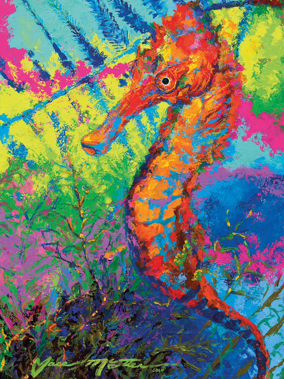 Orange Seahorse Hippocampus Reidi