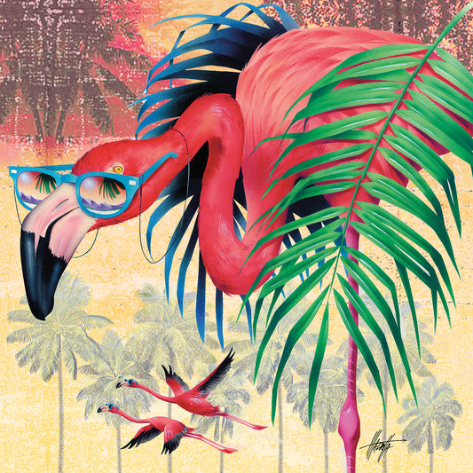 Cool Flamingoes Canvas Art