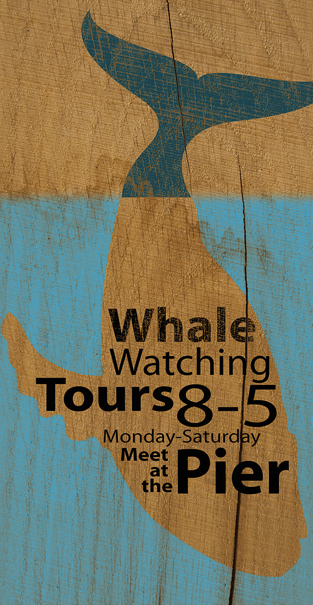 Whale Sign On Wood #2