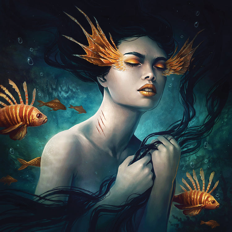 Arte de la lona de la sirena