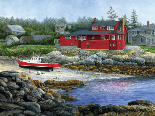 Red House, Red Boat Canvas Art
