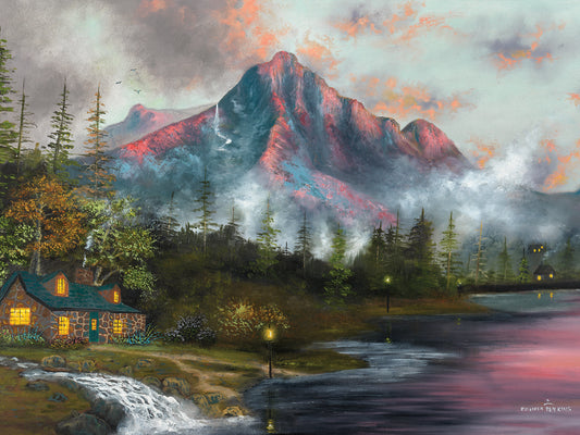 Majestic Mountain Stream Canvas Art