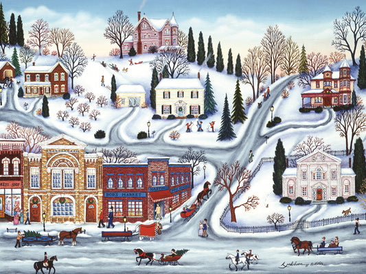 Winter Town Canvas Art