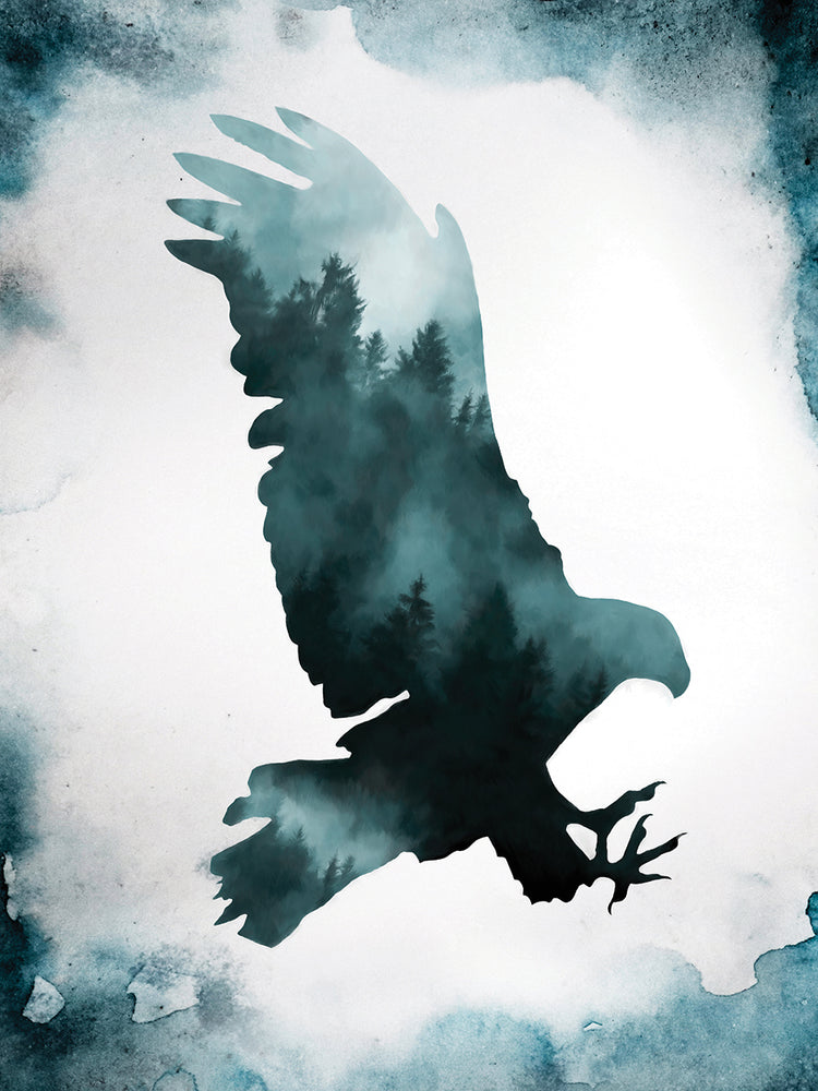 Moody Blue Eagle Silhouette